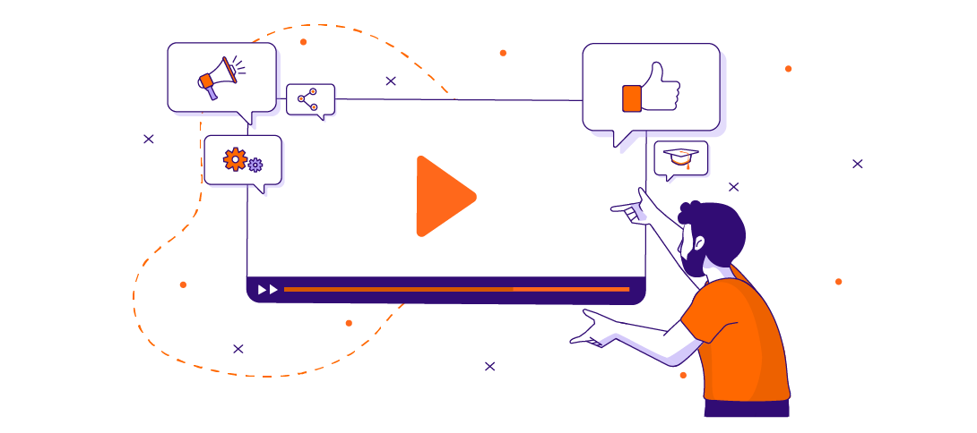 Microlearning Video Training Instructor Illustration