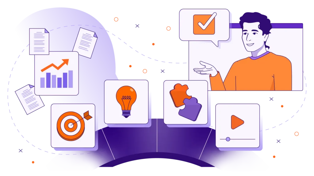 Instructional designer creating a storyboard for a corporate eLearning module